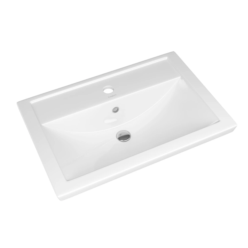 Тумба с раковиной напольная Cetus Остин 70 Z2 пайн, с двумя выдвижными ящиками - фото умывальника