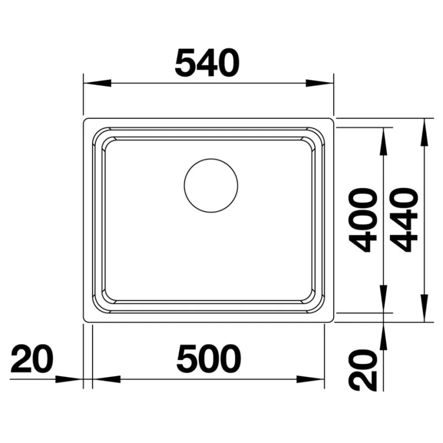 Мойка кухонная Blanco Etagon 500-U 521841 - схема 1