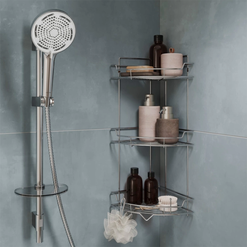 Полка для ванной угловая Milardo Grid GRICC3CM44 хром - фото 1