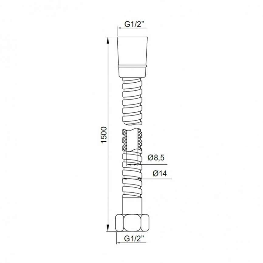 Шланг для душа Frap F46 из нержавеющей стали, 1,5 метра - - схема