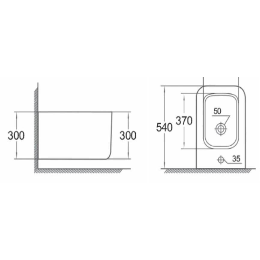 Биде подвесное Santop ST-0556, белое - схема