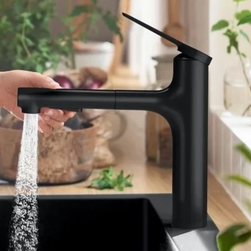 Смеситель для кухни Hansgrohe Zesis M33 74801670 с вытяжным душем - фото 3