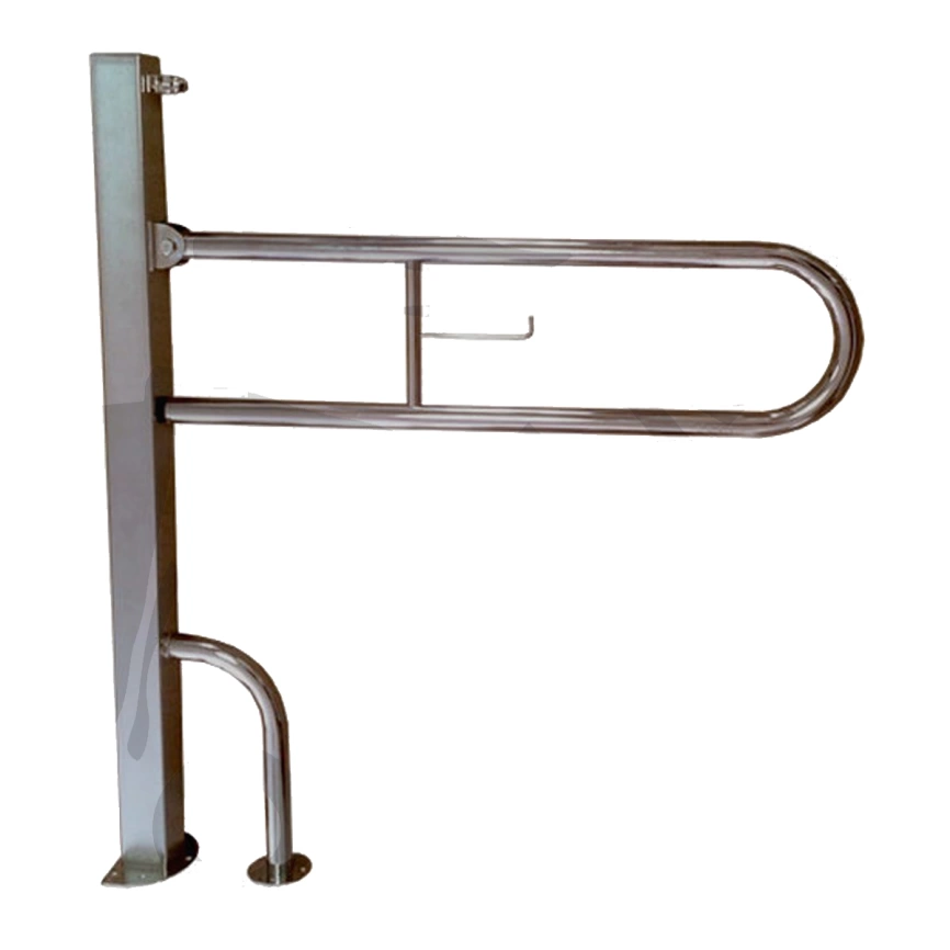 Поручень напольный для МГН Олимп 700x800 откидной на стойке с магнитным фиксатором