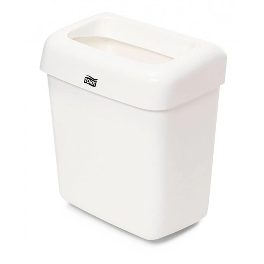 Урна для мусора Tork 226100, белая с крышкой на 20 литров - фото 1
