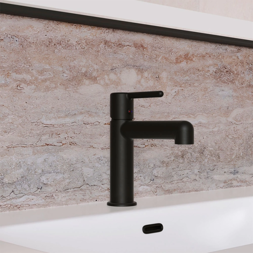 Смеситель для раковины Iddis Aiger AIGBL00i01, черный - фото 1