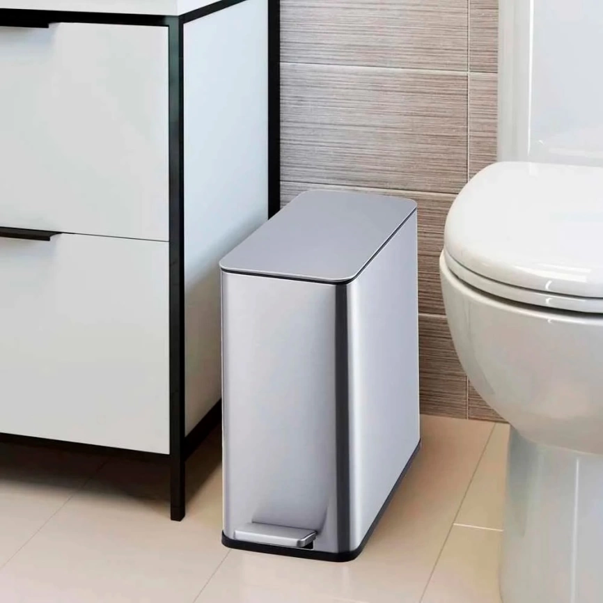 Урна для мусора Breez WB-1010 стальная c крышкой на 10 литров - фото 8