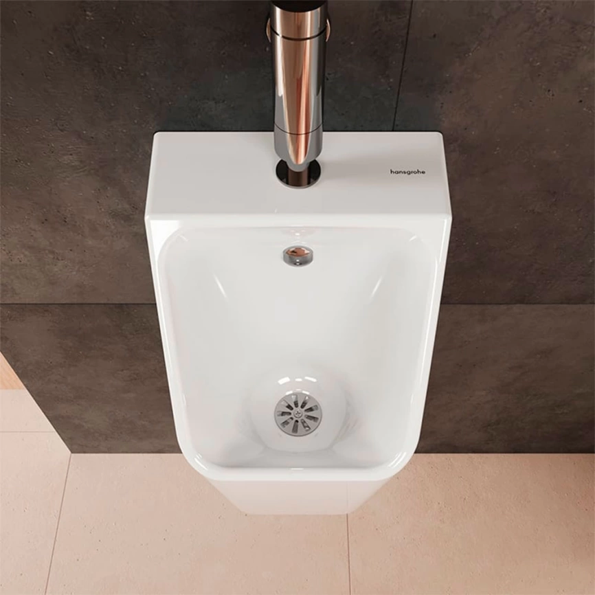 Писсуар настенный Hansgrohe EluPura Q 60128450, с наружным подводом воды - фото 4