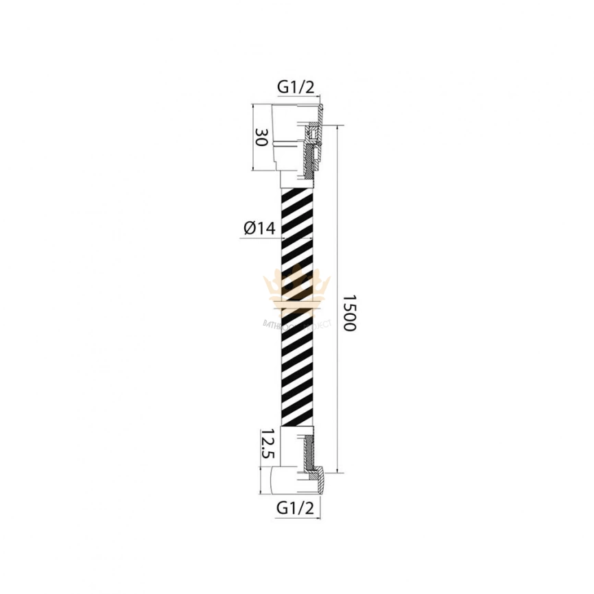Шланг для душа Iddis A50611-1,5 армированный из ПВХ, 1,5 метра - схема