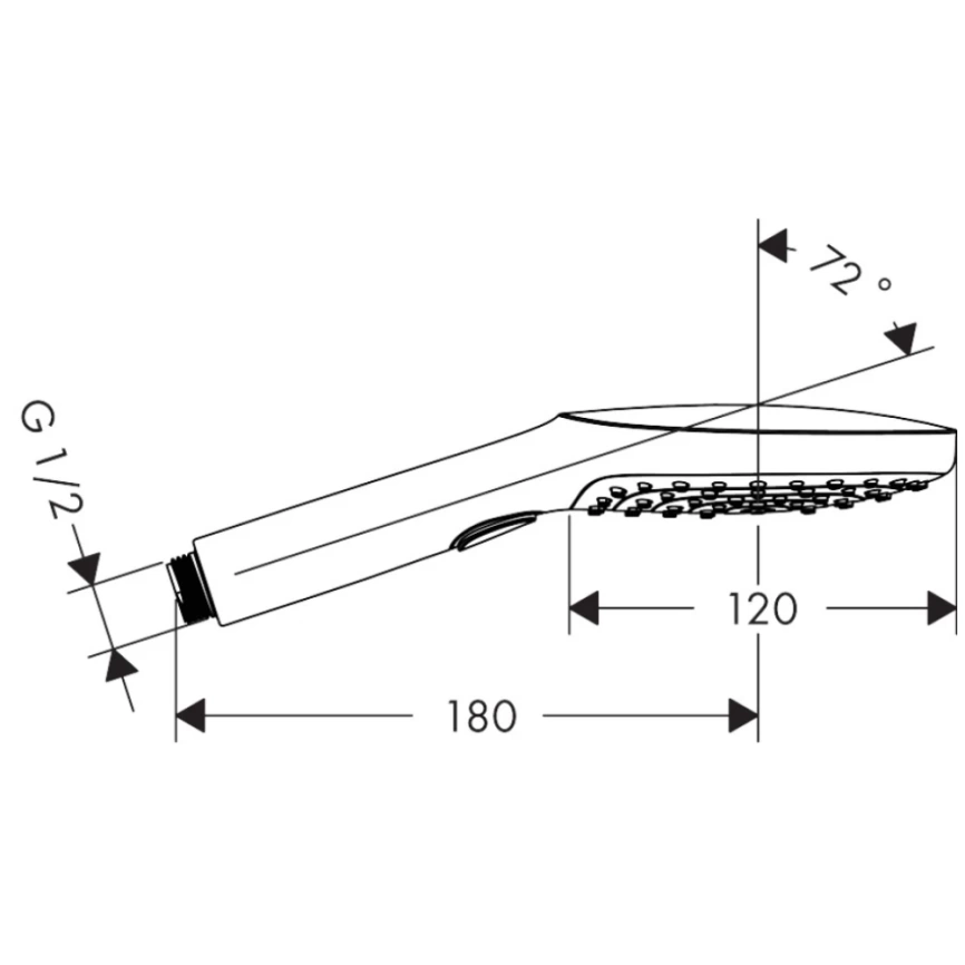 Душевая лейка Hansgrohe Raindance Select E 120, 26520990, золотая - схема