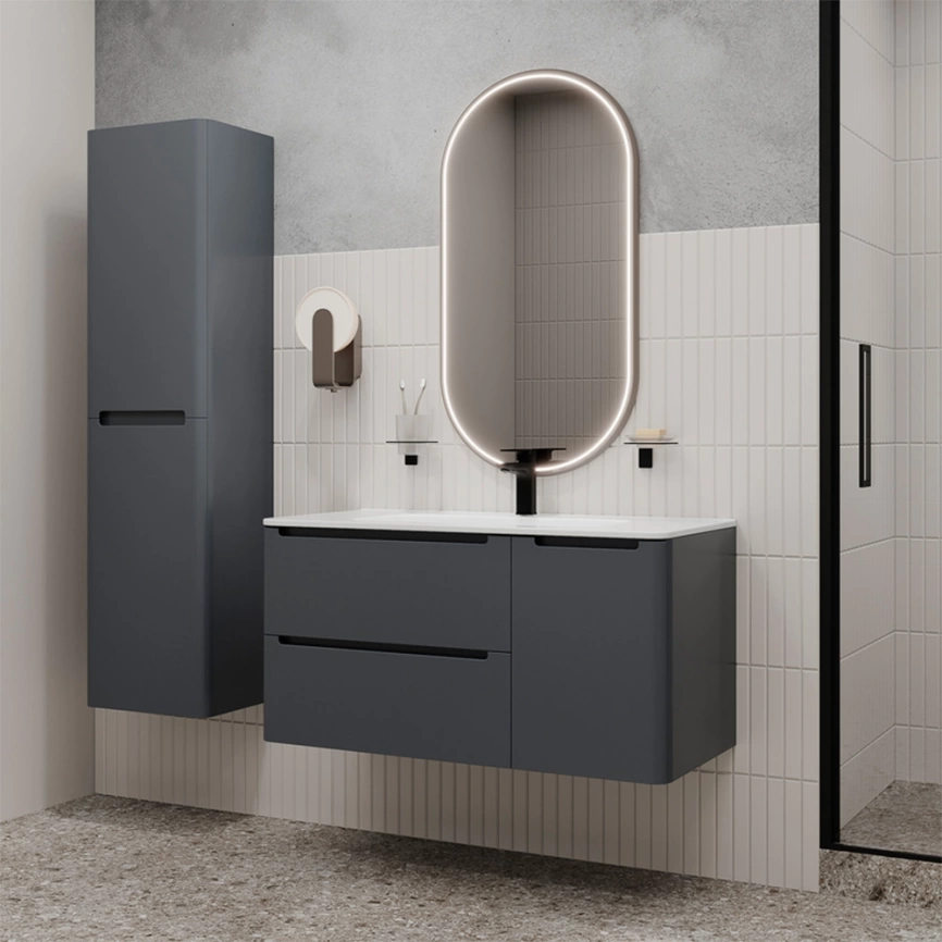 Шкаф-пенал подвесной Iddis Edifice 40 EDI40D0i97, серый темный - фото 4
