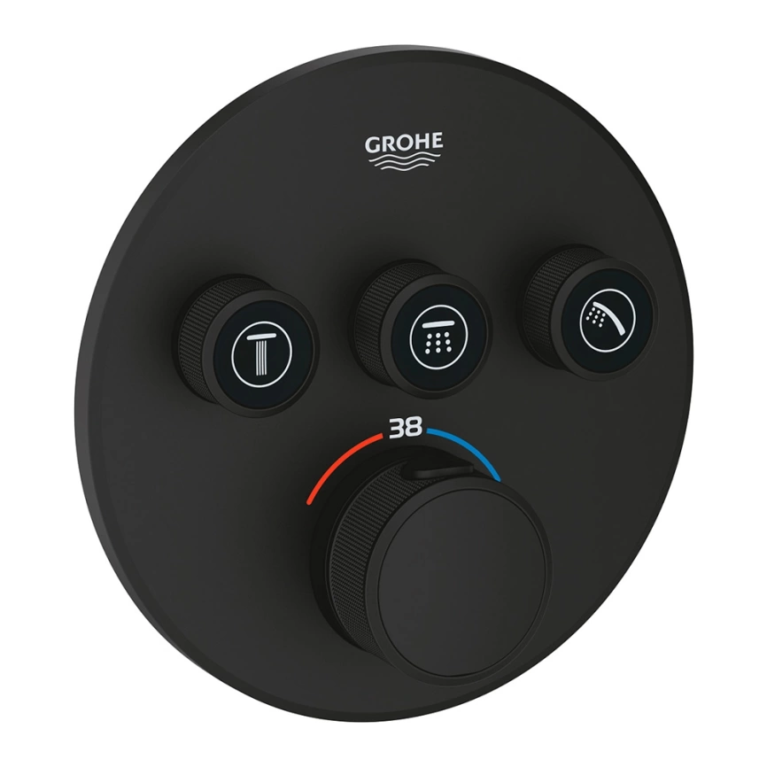 Внешняя часть смесителя для душа Grohe Grohtherm SmartControl 29508KF0 черный