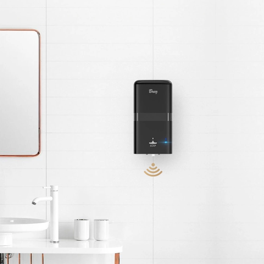 Диспенсер для жидкого мыла сенсорный Breez Elegance S-8085 черный - фото 4