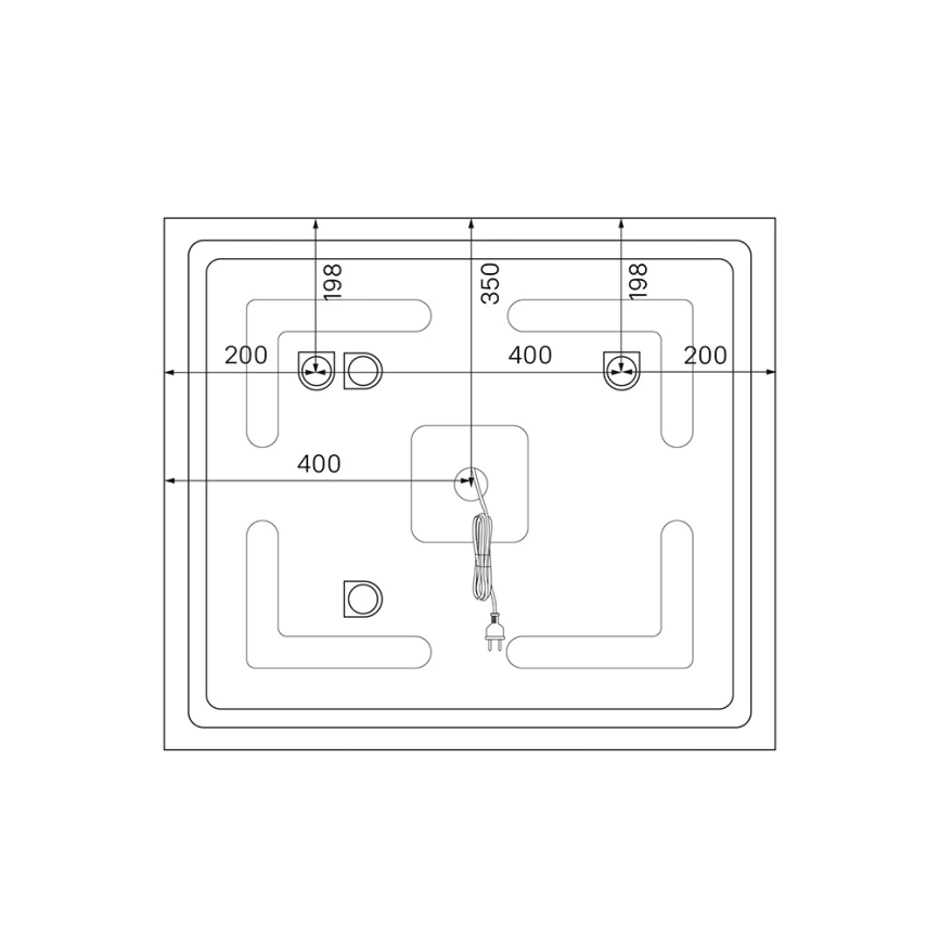 Зеркало навесное Iddis Oxford 80 c термообогревом и Led-подсветкой - схема 1