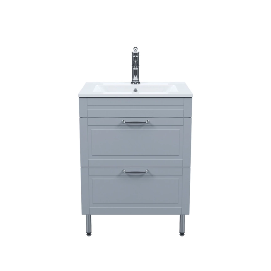 Тумба с раковиной напольная Iddis Oxford 60 OXF60L0i95K серая светлая - фото 1