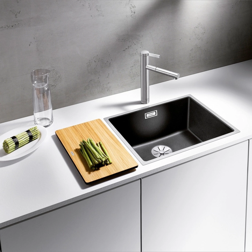 Мойка кухонная Blanco Subline 500-IF Steelframe 524107 черная - фото 2