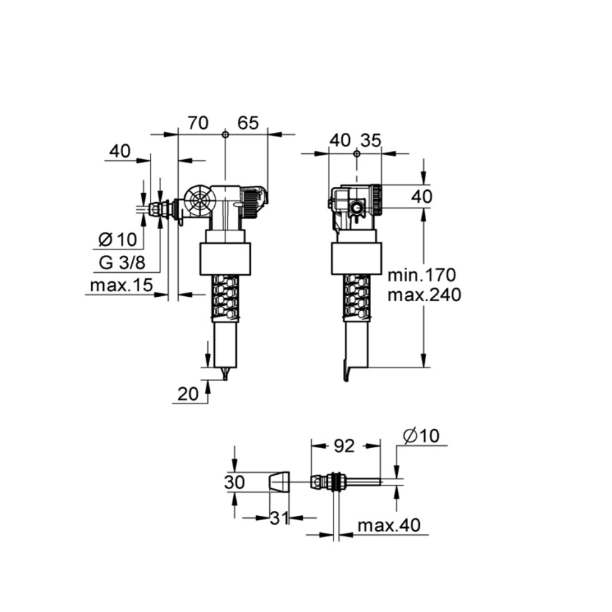 Наполнительный клапан смыва Grohe 37092000 - схема