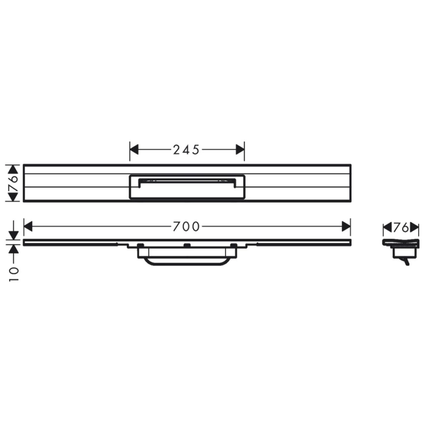 Душевой лоток Hansgrohe RainDrain Flex 56050000 хром - схема
