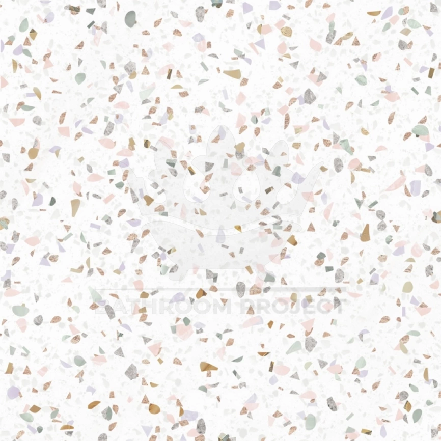 Керамогранит напольный полированный 60x60 ProGres Терраццо белая, PR0222