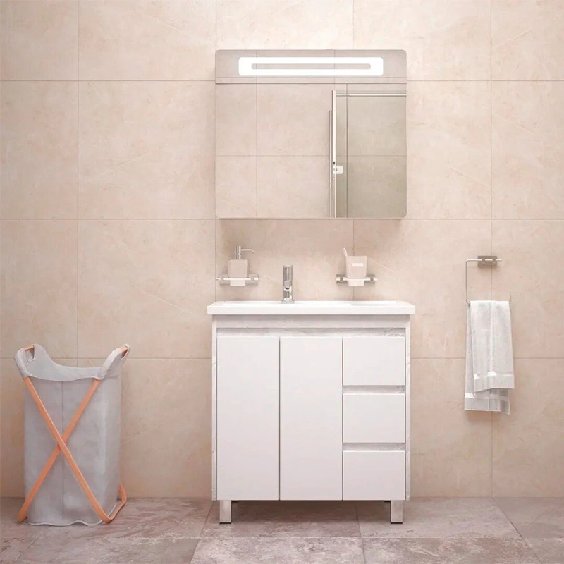 Тумба с раковиной напольная Cetus Остин 80 Z3 пайн, с тремя выдвижными ящиками - фото 2