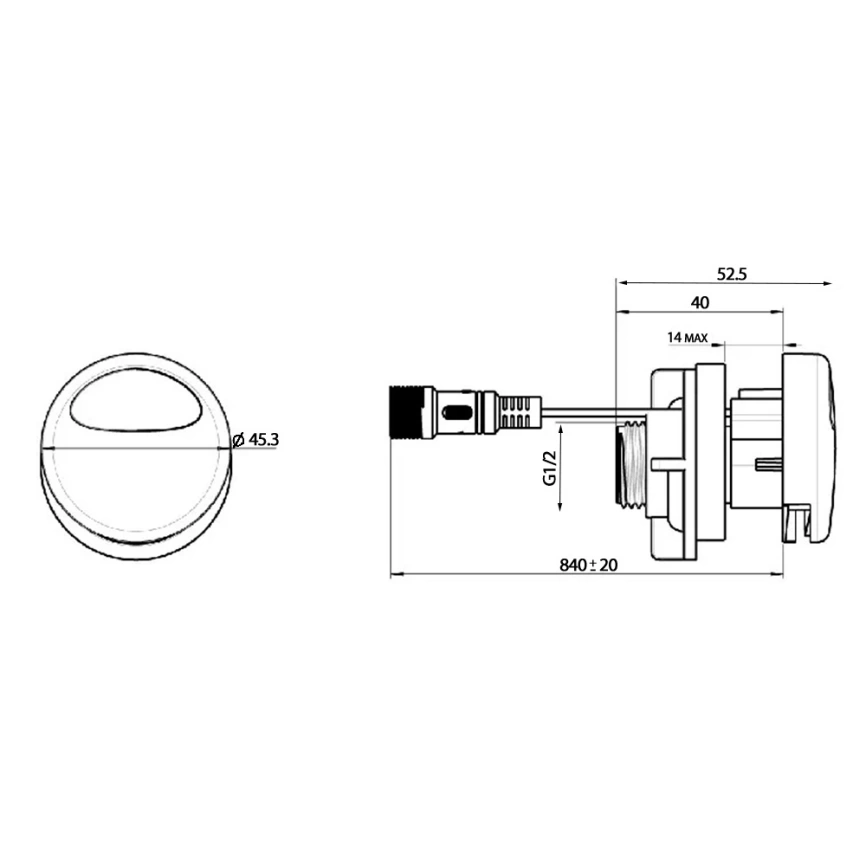 Смывное устройство для писсуара BPF-71D сенсорное - схема