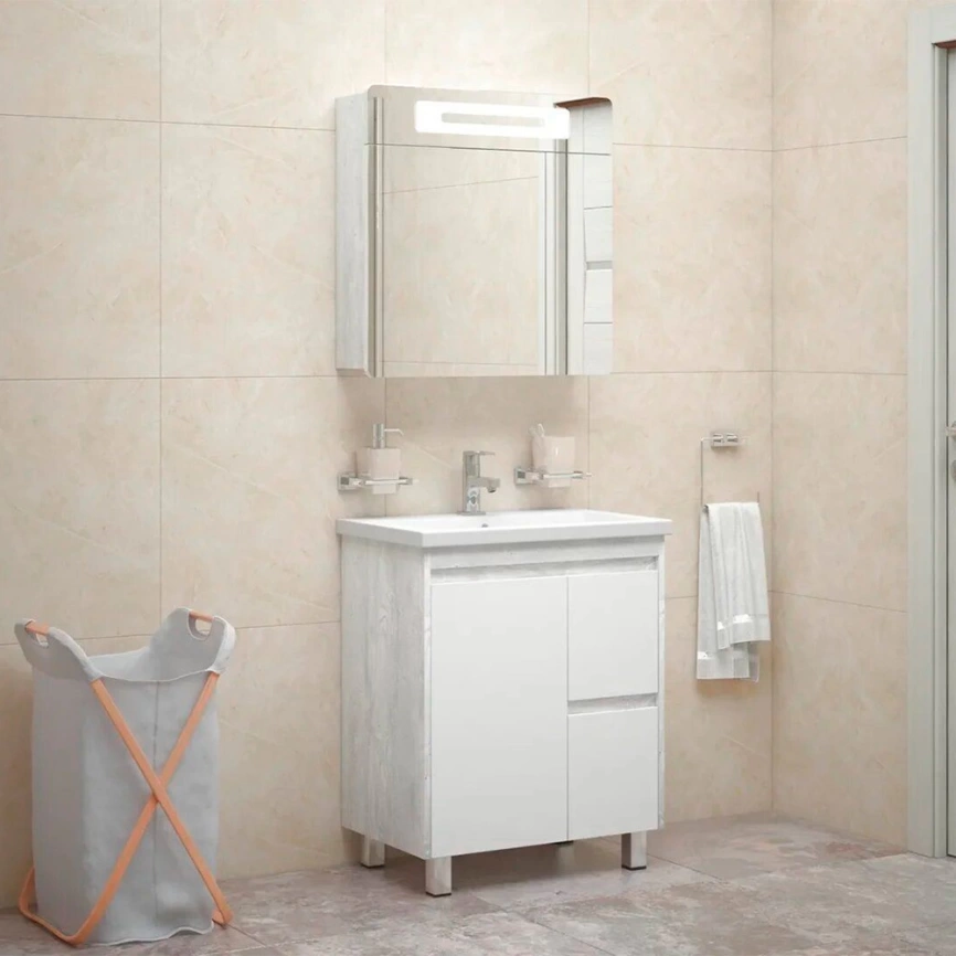 Тумба с раковиной напольная Cetus Остин 70 Z2 пайн, с двумя выдвижными ящиками - фото 2