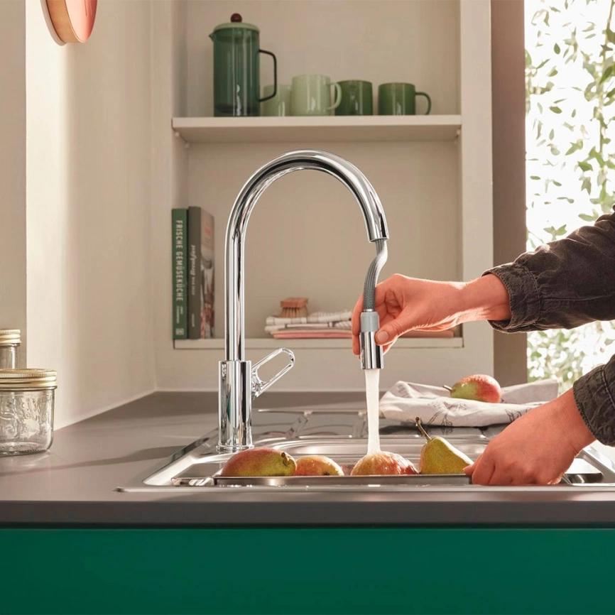 Смеситель для кухни Grohe BauFlow 30549000 с вытяжным изливом, хром - фото 6