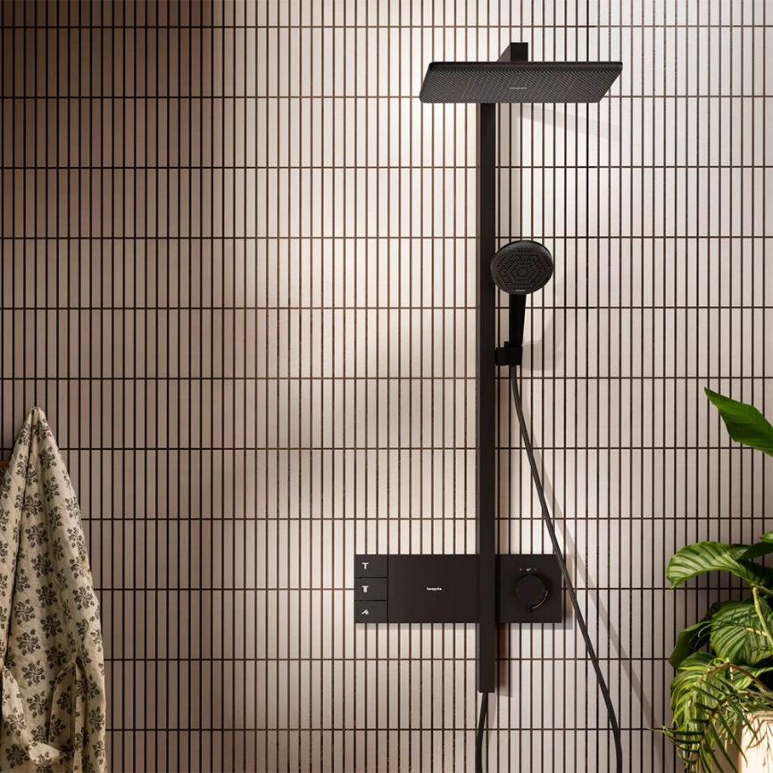 Душевая стойка Hansgrohe Raindance Alive Q 24591670 с термостатом черный - фото 1