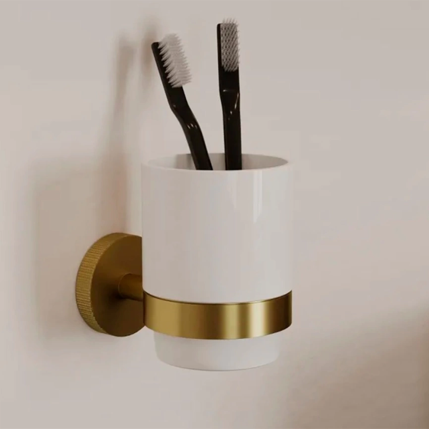 Подстаканник для зубных щёток Allen Brau Priority 6.31002-GB золото/белый - фото 1