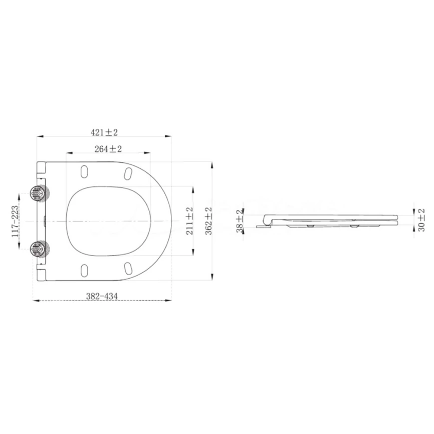Сиденье для унитаза Allen Brau Priority 4.31011.20 белое - схема