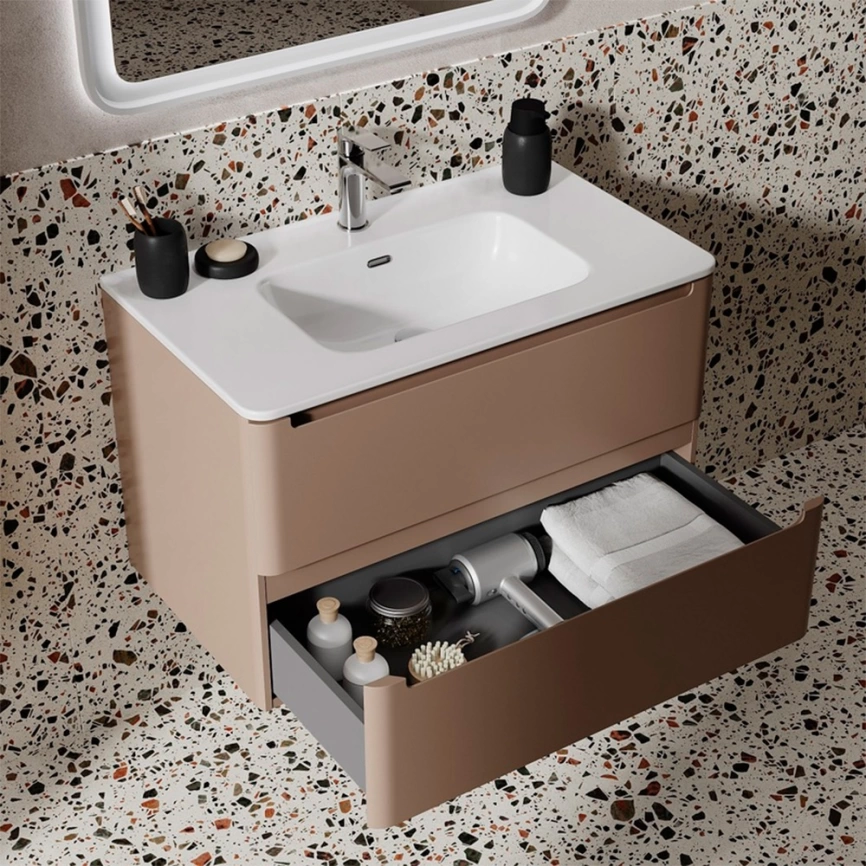 Тумба с раковиной подвесная Iddis Edifice 80 EDI80C0i95K капучино - фото 4