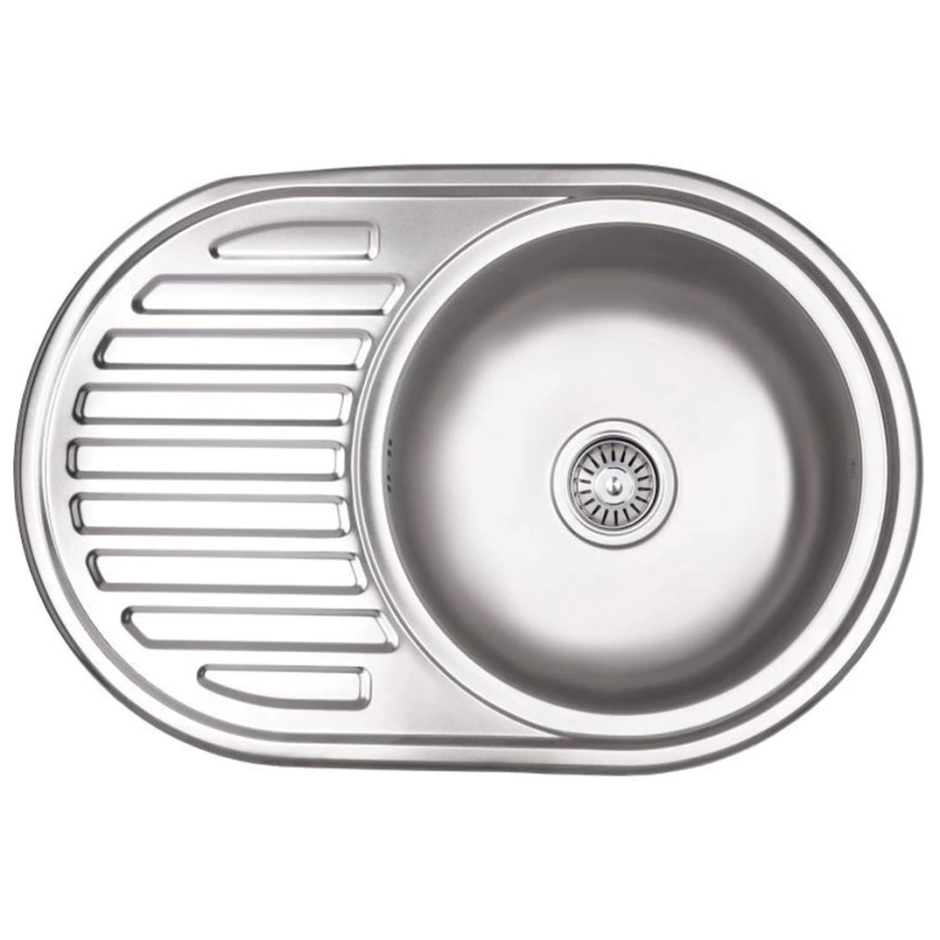Мойка кухонная Gama 770x500 L из нержавеющей стали врезная, сатин