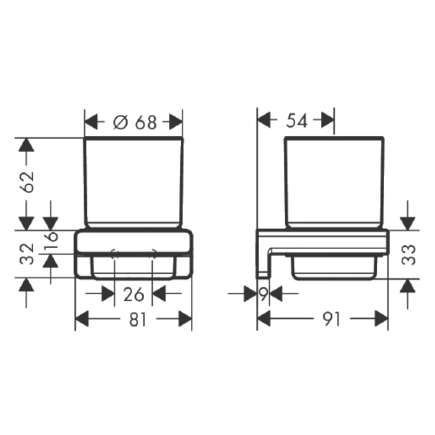 Подстаканник для зубных щёток Hansgrohe AddStoris 41749700, белый - схема