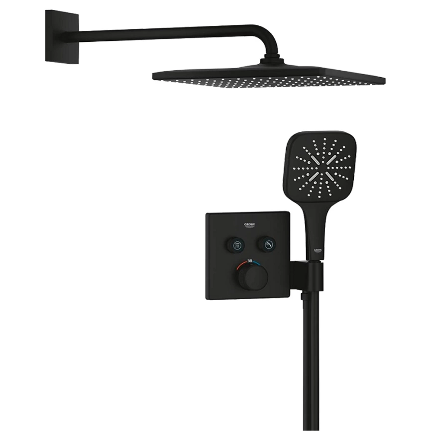 Душевой комплект Grohe Grohtherm SmartControl 34865KF0 черный с термостатом