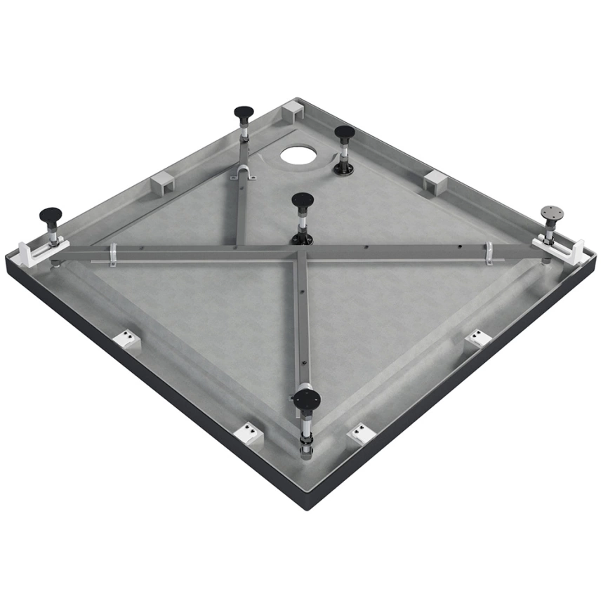 Душевой поддон акриловый Метакам Apart Black 100x100 квадратный черный - фото 5
