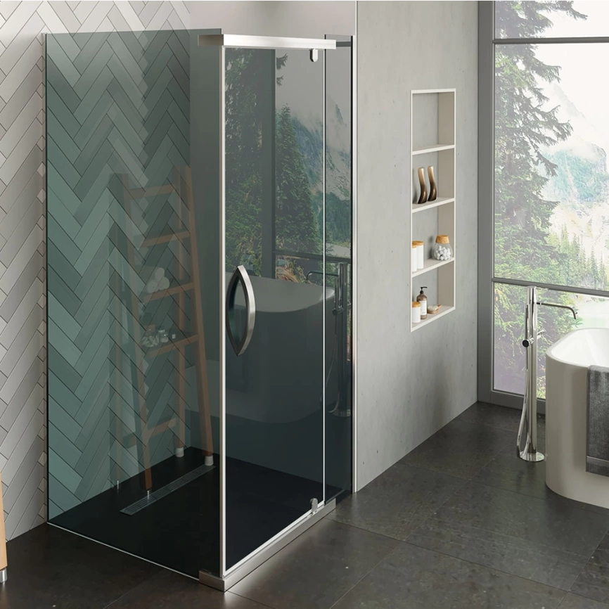 Душевой уголок 90x90 Alex Baitler AB244-90-RUS тонированное стекло - фото 1