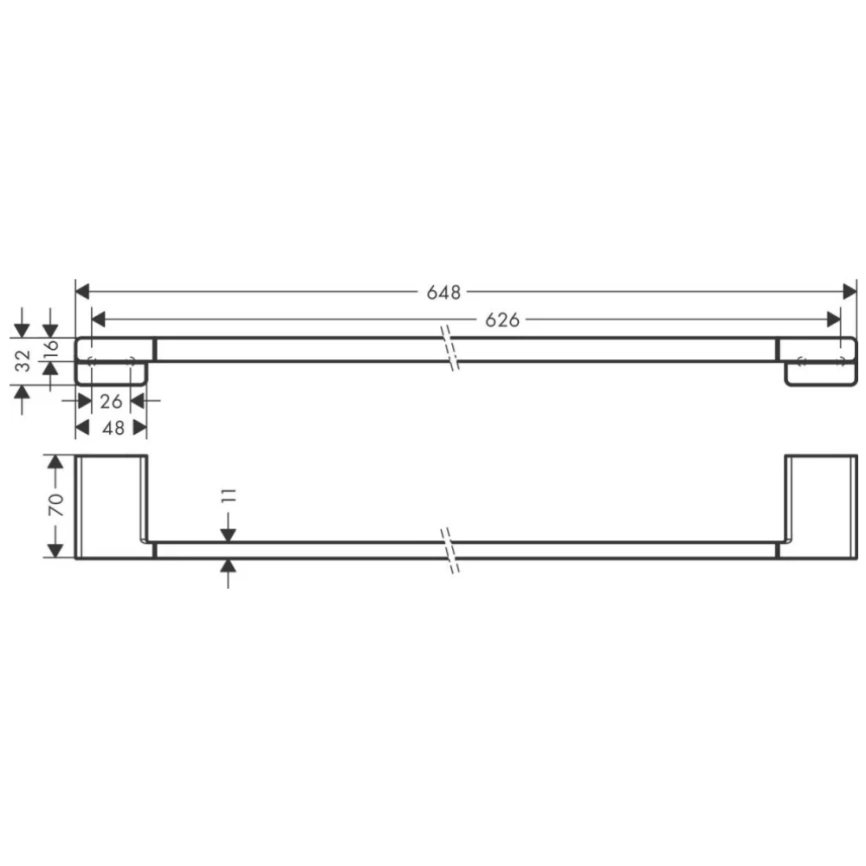 Полотенцедержатель Hansgrohe AddStoris 41747700, хром - схема