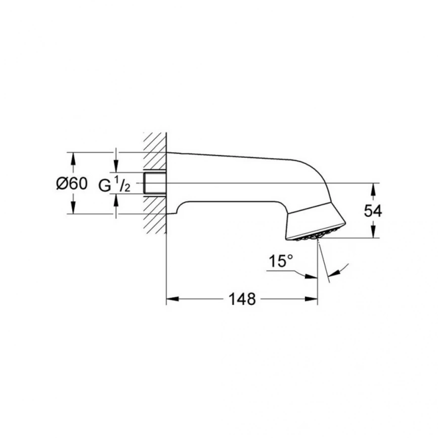 Лейка для верхнего душа Grohe Relexa Plus 28948000, антивандальная - 
 схема