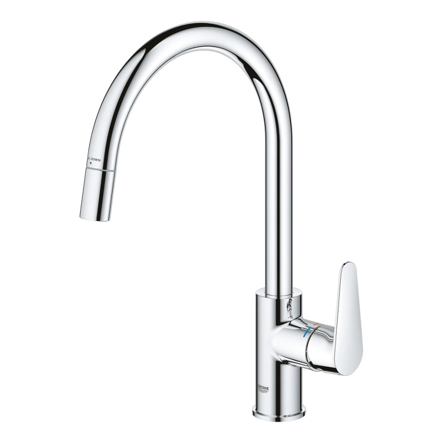 Смеситель для кухни Grohe BauCurve 30547000 с вытяжным изливом, хром - фото 1
