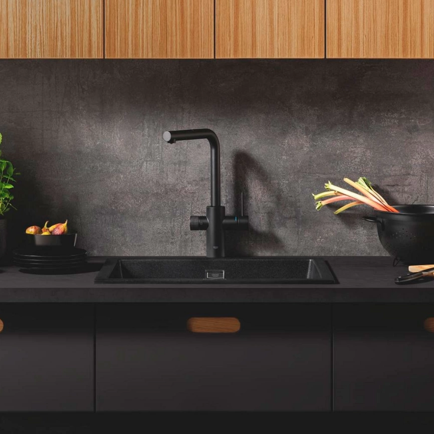 Смеситель для кухни Grohe Minta Blue Pure 30590KF0, черный с вытяжным изливом - фото 6