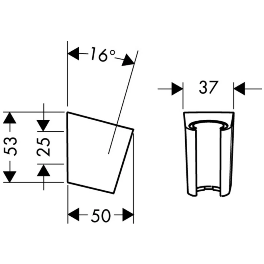 Кронштейн для верхнего душа Hansgrohe Porter S 28331670, черный - схема