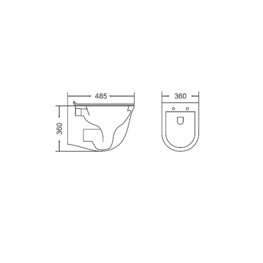 Унитаз подвесной Santop ST-0250MLG безободковый с сиденьем микролифт, серый - схема