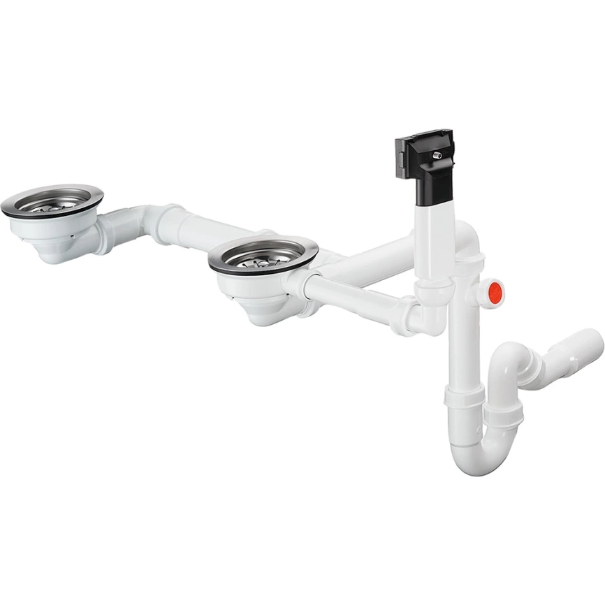 Сифон для кухонной мойки Hansgrohe D17-10 43928000 двойной с переливом и отводом