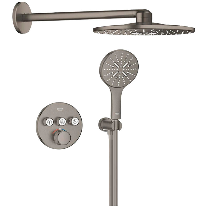 Душевой комплект Grohe Grohtherm SmartControl 34863AL0 графит с термостатом