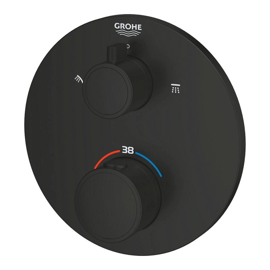 Внешняя часть смесителя для душа Grohe Grohtherm 1022082430 черный - фото 1