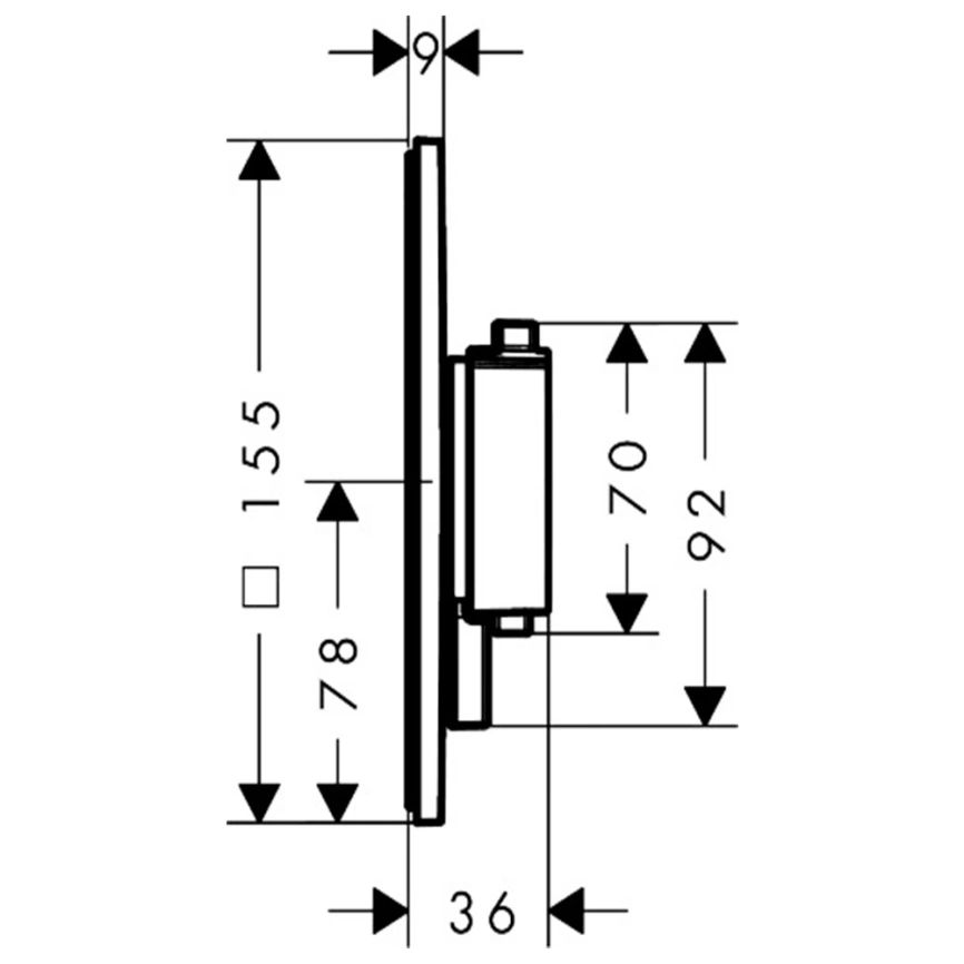 Смеситель для душа Hansgrohe Ecostat Comfort Q 33713000 с термостатом - схема