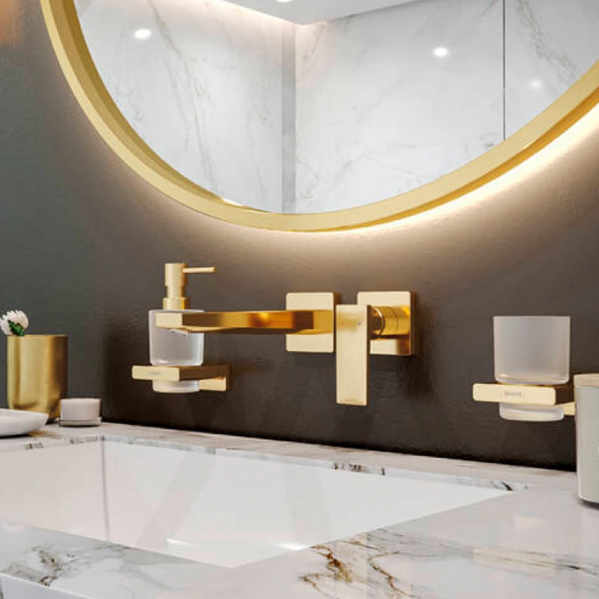 Смеситель для раковины Hansgrohe Metropol 32526990 настенный, золото - фото 1
