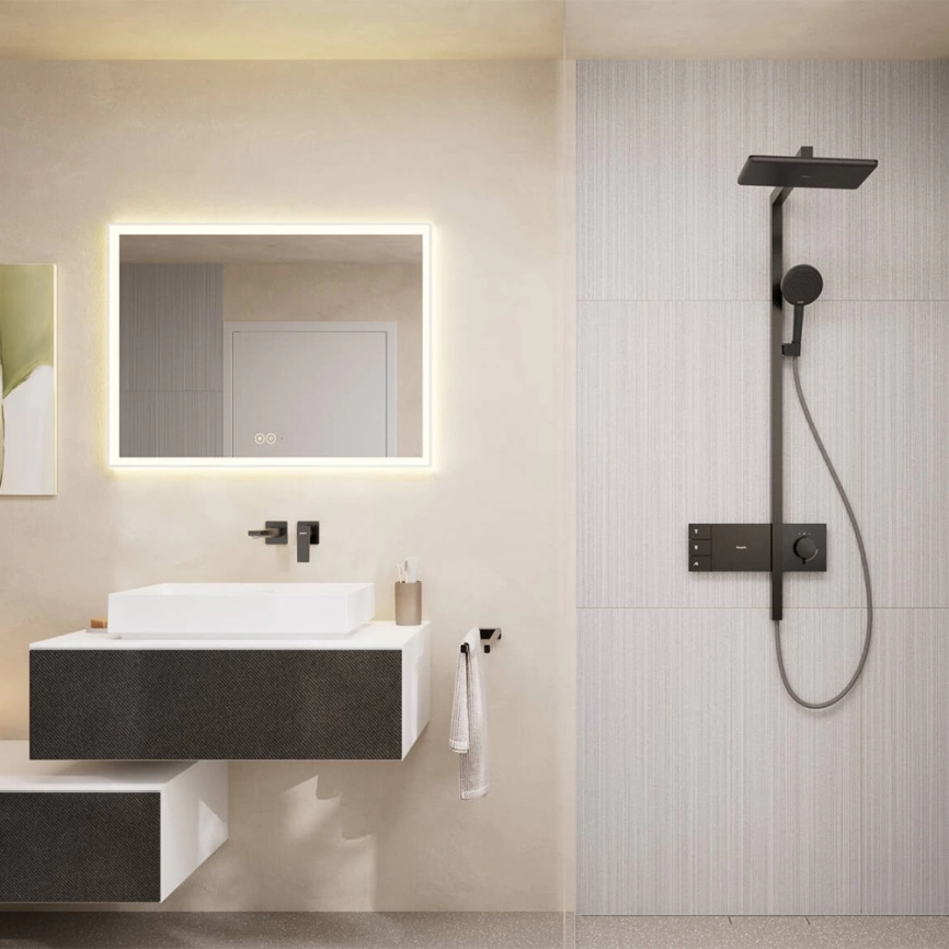 Душевая стойка Hansgrohe Raindance Alive Q 24591340 с термостатом графит - фото 3
