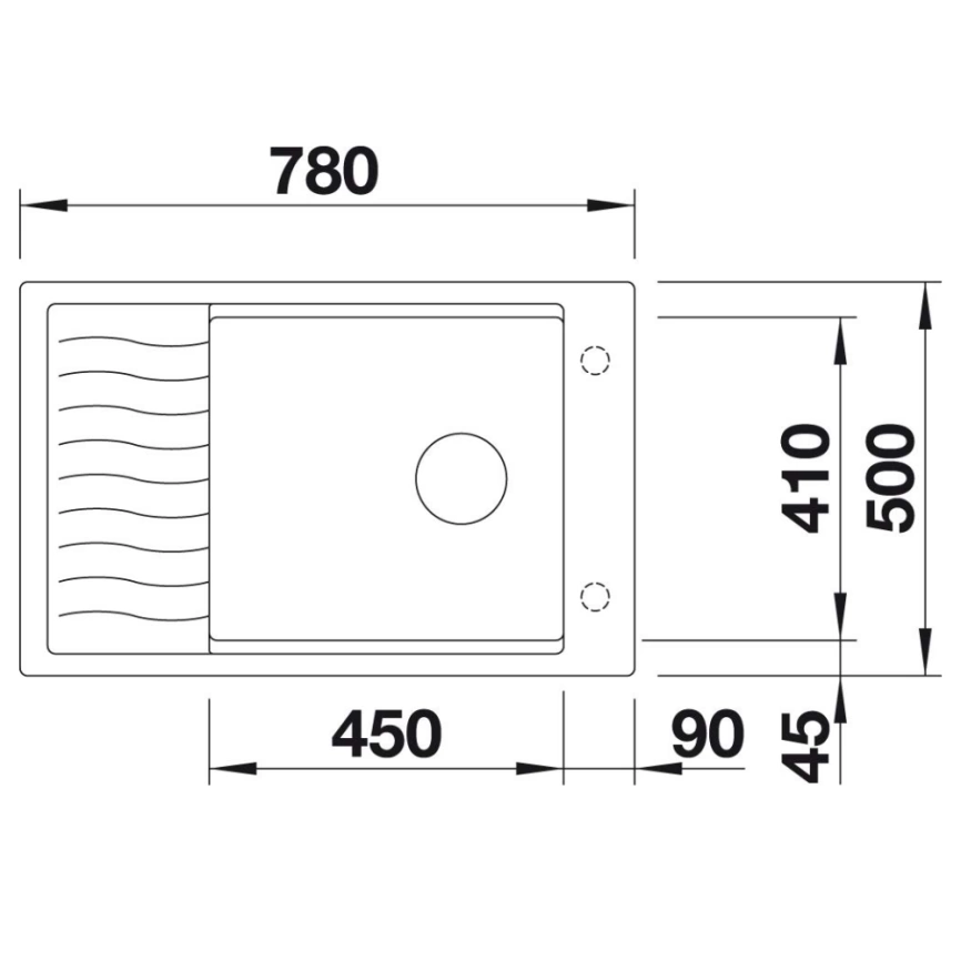 Мойка кухонная Blanco Elon XL 6 S, 525882 черный InFino (решётка) - схема 1