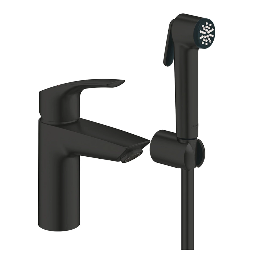 Смеситель для раковины Grohe Eurosmart 231242433 с гигиеническим душем, черный