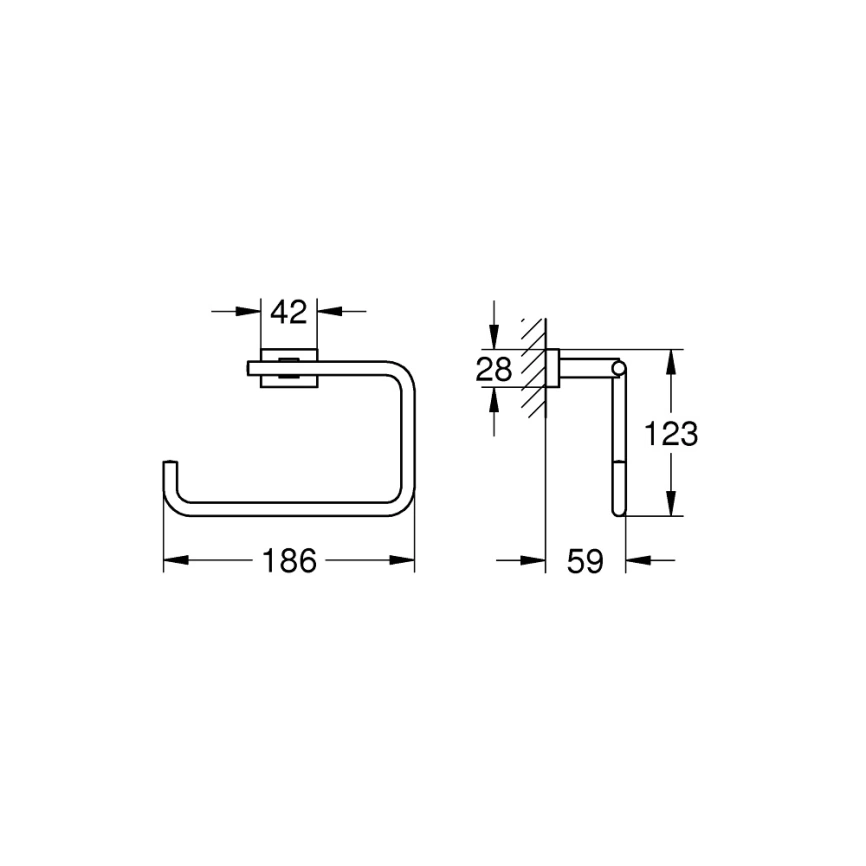 Полотенцедержатель Grohe Essentials Cube 40510001 хром - схема